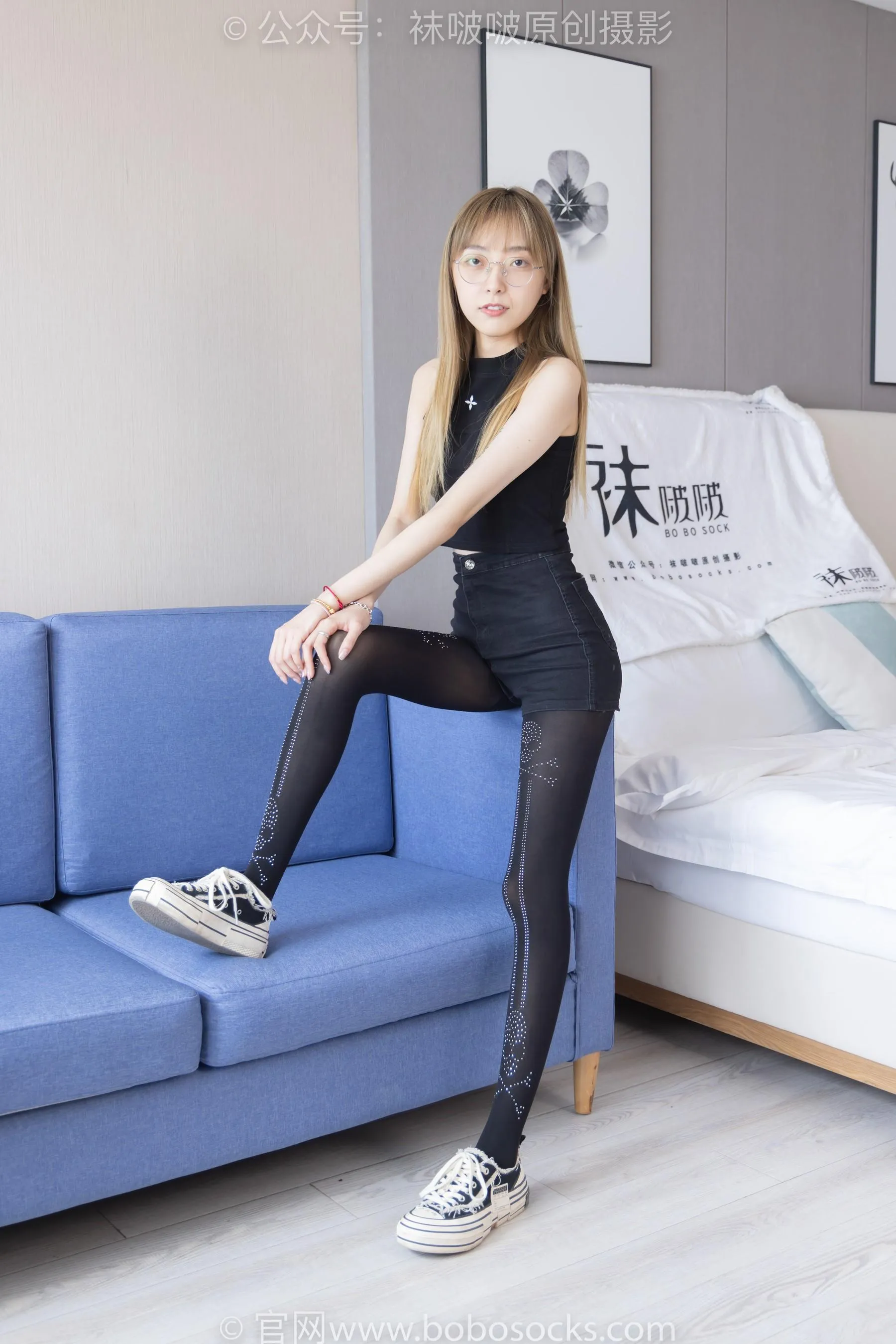 [BoBoSocks袜啵啵]NO.219 稚予-板鞋、拖鞋、厚黑丝、蕾丝黑丝 [87P]插图8